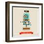 Hipster Robot Toy Icon And Illustration-Marish-Framed Art Print