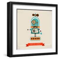Hipster Robot Toy Icon And Illustration-Marish-Framed Art Print