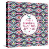 Hipster Seamless Aztec Pattern With Geometric Elements-tomuato-Stretched Canvas