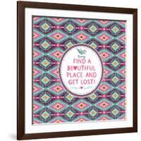 Hipster Seamless Aztec Pattern With Geometric Elements-tomuato-Framed Art Print