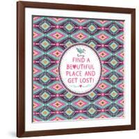 Hipster Seamless Aztec Pattern With Geometric Elements-tomuato-Framed Art Print