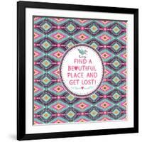 Hipster Seamless Aztec Pattern With Geometric Elements-tomuato-Framed Art Print