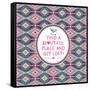 Hipster Seamless Aztec Pattern With Geometric Elements-tomuato-Framed Stretched Canvas