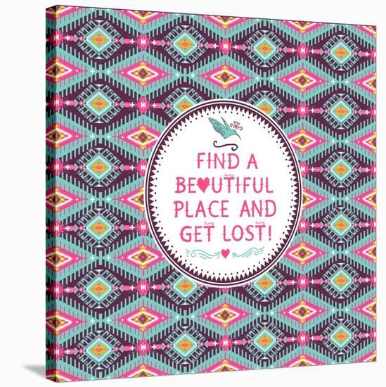 Hipster Seamless Aztec Pattern With Geometric Elements-tomuato-Stretched Canvas