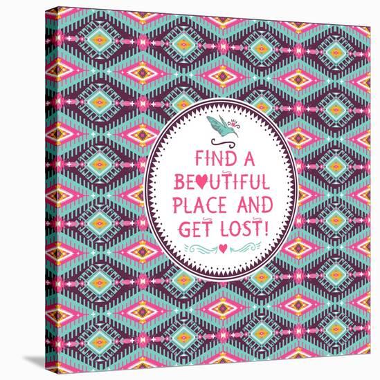 Hipster Seamless Aztec Pattern With Geometric Elements-tomuato-Stretched Canvas