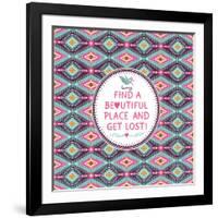 Hipster Seamless Aztec Pattern With Geometric Elements-tomuato-Framed Art Print