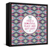 Hipster Seamless Aztec Pattern With Geometric Elements-tomuato-Framed Stretched Canvas