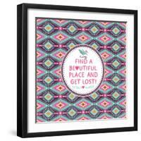 Hipster Seamless Aztec Pattern With Geometric Elements-tomuato-Framed Art Print