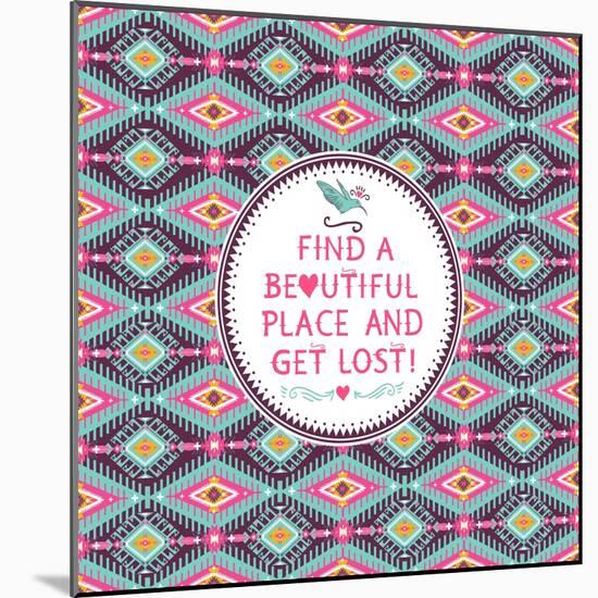 Hipster Seamless Aztec Pattern With Geometric Elements-tomuato-Mounted Art Print