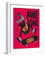 Hipster, Skater Vector Design-braingraph-Framed Art Print