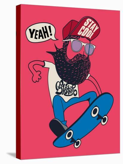 Hipster, Skater Vector Design-braingraph-Stretched Canvas