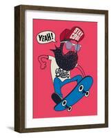 Hipster, Skater Vector Design-braingraph-Framed Art Print