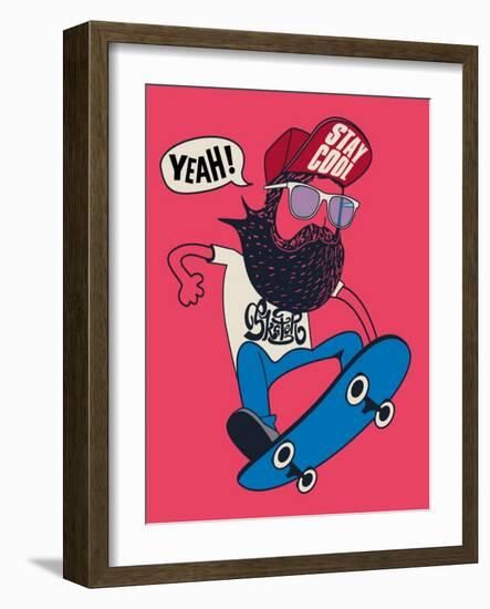 Hipster, Skater Vector Design-braingraph-Framed Art Print