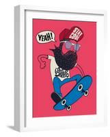 Hipster, Skater Vector Design-braingraph-Framed Art Print