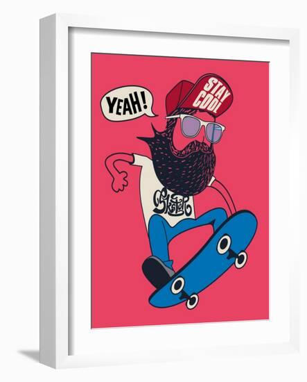 Hipster, Skater Vector Design-braingraph-Framed Art Print