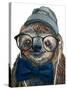 Hipster Sloth-Melissa Symons-Stretched Canvas
