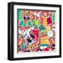 Hipster Style Seamless Pattern-incomible-Framed Art Print