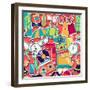 Hipster Style Seamless Pattern-incomible-Framed Art Print