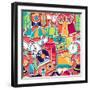 Hipster Style Seamless Pattern-incomible-Framed Art Print