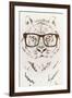 Hipster Tiger-Paula Belle Flores-Framed Art Print