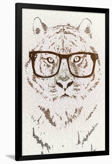 Hipster Tiger-Paula Belle Flores-Framed Art Print