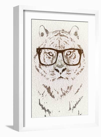 Hipster Tiger-Paula Belle Flores-Framed Art Print