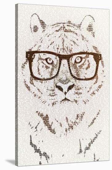 Hipster Tiger-Paula Belle Flores-Stretched Canvas