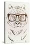 Hipster Tiger-Paula Belle Flores-Stretched Canvas