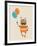 Hipster Vintage Robot With Balloons - Retro Style Card-Marish-Framed Art Print