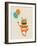 Hipster Vintage Robot With Balloons - Retro Style Card-Marish-Framed Art Print