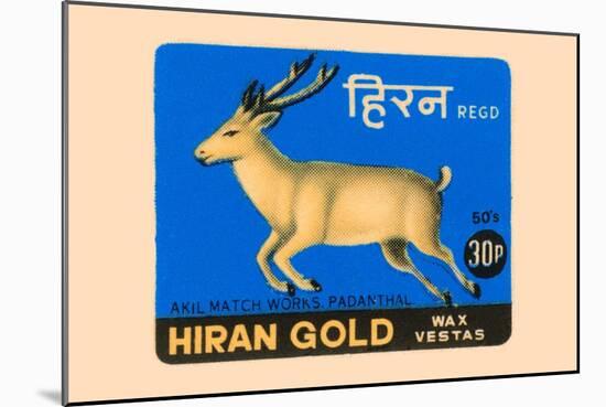 Hiran Gold Wax Vestas-null-Mounted Art Print