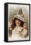 Hire's Root Beer Trade Card with Girl Wearing a Newspaper Hat-null-Framed Stretched Canvas