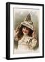 Hire's Root Beer Trade Card with Girl Wearing a Newspaper Hat-null-Framed Giclee Print