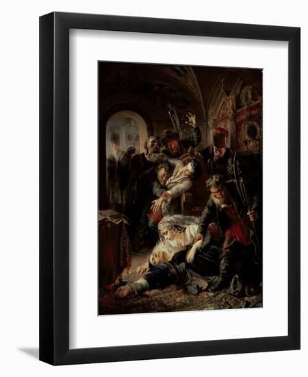 Hired Assassins Killing Tzar Boris Fyodorevich Godunov's Son, 1862-Konstantin Egorovich Makovsky-Framed Giclee Print