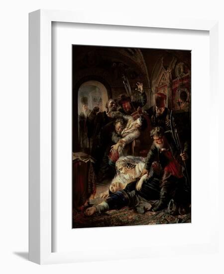 Hired Assassins Killing Tzar Boris Fyodorevich Godunov's Son, 1862-Konstantin Egorovich Makovsky-Framed Giclee Print