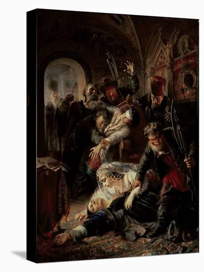 Hired Assassins Killing Tzar Boris Fyodorevich Godunov's Son, 1862-Konstantin Egorovich Makovsky-Stretched Canvas