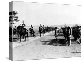 Hirohito, the Price Regent of Japan, Reveiwing the Regiment of the Japanese Army, 1926-null-Stretched Canvas