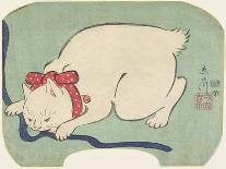 A White Cat Playing with a String, 1863-null-Giclee Print