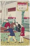 Foreigners at Billiard Game, Late 19th Century-Hiroshige III-Laminated Premium Giclee Print