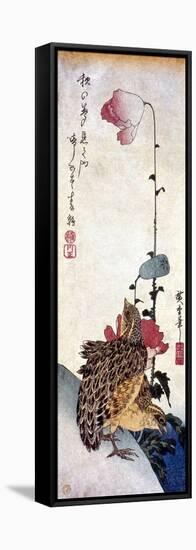 Hiroshige: Poppies-Ando Hiroshige-Framed Stretched Canvas