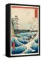 Hiroshige - The Sea at Satta-Trends International-Framed Stretched Canvas