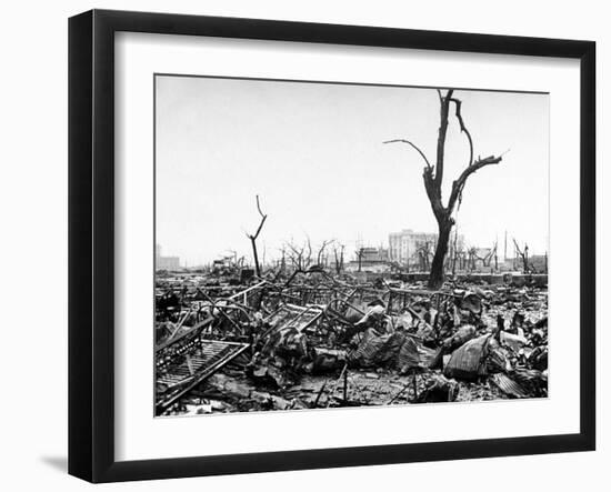 Hiroshima in Ruins Following the Atomic Bomb, Dropped at End of WWII-Bernard Hoffman-Framed Photographic Print