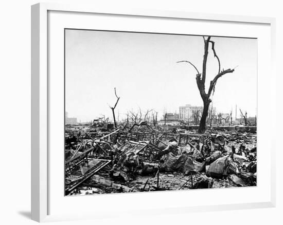 Hiroshima in Ruins Following the Atomic Bomb, Dropped at End of WWII-Bernard Hoffman-Framed Photographic Print