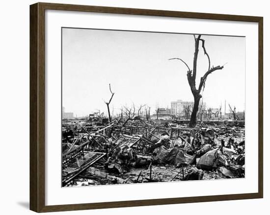 Hiroshima in Ruins Following the Atomic Bomb, Dropped at End of WWII-Bernard Hoffman-Framed Photographic Print