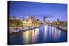 Hiroshima, Japan City Skyline on the Otagawa River.-SeanPavonePhoto-Stretched Canvas