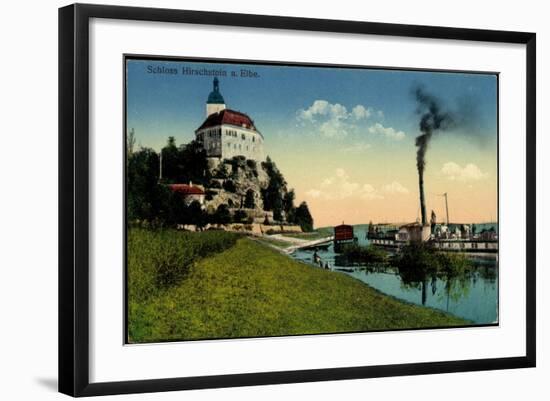 Hirschstein Elbe, Schlossblick, Dampfer Bohemia-null-Framed Giclee Print