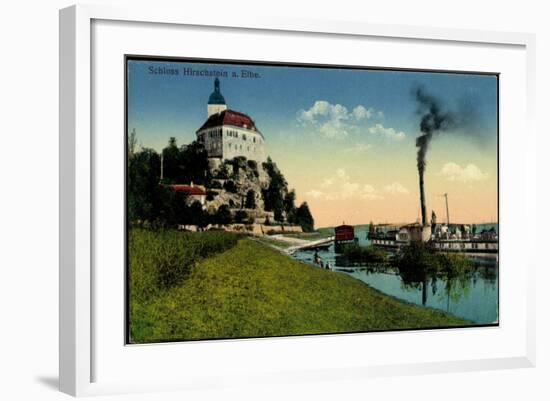 Hirschstein Elbe, Schlossblick, Dampfer Bohemia-null-Framed Giclee Print