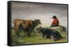 Hirte mit Kühen. Um 1885-Wilhelm Busch-Framed Stretched Canvas