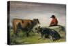 Hirte mit Kühen. Um 1885-Wilhelm Busch-Stretched Canvas