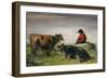 Hirte mit Kühen. Um 1885-Wilhelm Busch-Framed Giclee Print